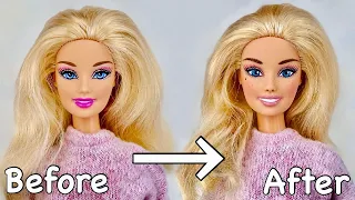 EASY Realistic BARBIE Doll Face Repaint! Transform a Dolls Face Without Starting From Scratch!