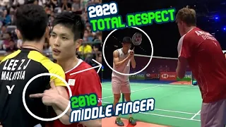 Badminton fight in court Chou Tien Chen middle finger to respect in 2020