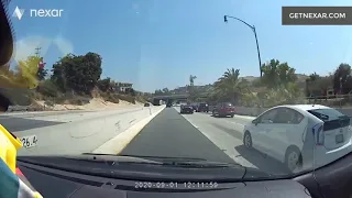 Car Suddenly Switches Lane Causing Another to Swerve and Almost Crashing