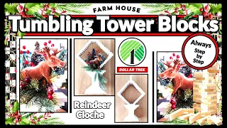 NEW UNIQUE DOLLAR TREE HIGH END TUMBLING TOWER BLOCKS DIYS EARLY CHRISTMAS DIYS YOU MUST TRY NOW