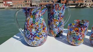 Set millefiori - Original Murano Glass handmade in Venice Italy