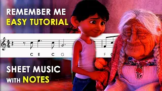 Coco - Remember Me | Sheet Music with Easy Notes for Recorder, Violin Beginners Tutorial