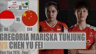 final badminton uber cup 2024 : gregoria mariska TUNJUNG [ INA] VS chen YUFEI [ CHN]