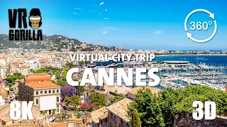 Cannes, France Guided Tour in 360 VR (short) - Virtual City Trip - 8K Stereoscopic 360 Video