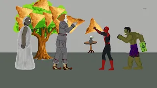 GRANNY Samosa TREE VS HULK AND SPIDER part 2 MAN ll ANIMATION drawing cartoons