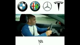 Tesla,Mercedes benz,Alfa Romeo,BMW drag race