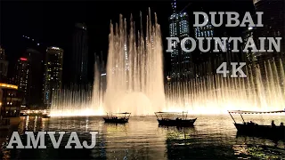 The Dubai Fountain 4K - Amvaj - Burj Khalifa & Dubai Mall