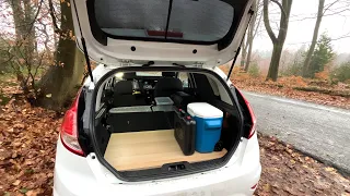 How to Micro Car Camp in Cold Rain without Getting Wet or Making a Mess