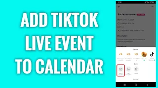 How To Add TikTok Live Event To Calendar