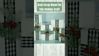 🎄 Create This Holiday DIY Wood Decor From FREE Scrap Wood! #dollartreediy #shesocraftdee #shorts