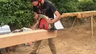 Timber Framing with Nick Fouch -- Chain Mortiser Demo + Tie Beam from Milling to Frame Raising