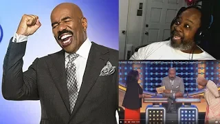 Dad Reacts to 10 Family Feud Podium Answers & Moments Steve Harvey Got Confused Or Laughed Over!