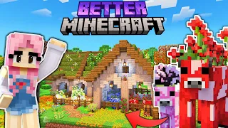 I Built a Flower Cow Barn in Better Minecraft! 💜