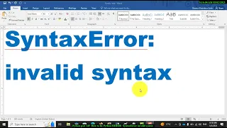 Python part 146 How to fix Python ERROR  SyntaxError: invalid syntax by Eng. Osama Ghandour