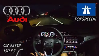 2023 Audi Q3 35 TDI 150 PS NIGHT POV DRIVE TOPSPEED GEISINGEN (60 FPS)
