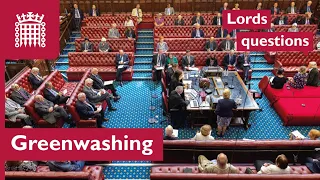 How will the government tackle businesses greenwashing? | House of Lords | 10 January
