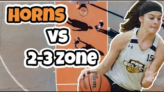 Simple Horns Basketball Plays vs 2-3 Zone Defense