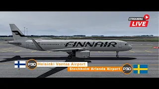 [P3D] ✈️Helsinki Vantaa Airport-Stockholm Arlanda Airport ✈️ | Finnair OPS A321 Fslabs