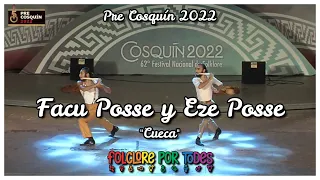 Los hermanos Posse bailando cueca en la final del Pre Cosquín 2022.