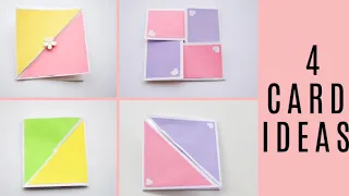 4 Easy Card Making Ideas | How to make Scrapbook Cards | Surprise Card Ideas