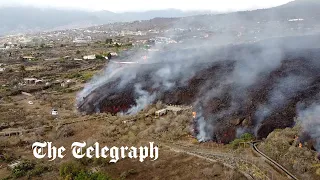 Lava flow destroys 100 homes after La Palma volcano eruption