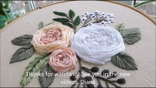 Garden roses. Embroidery for beginners