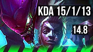 KHA'ZIX vs EKKO (JGL) | 15/1/13, Legendary, 500+ games | NA Grandmaster | 14.8