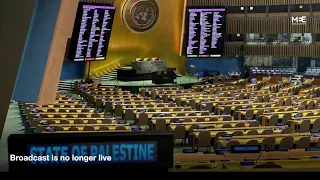 LIVE: UN votes in favour to expanding Palestine's membership