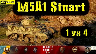 World of Tanks M5A1 Stuart Replay - 7 Kills 1.4K DMG(Patch 1.6.1)