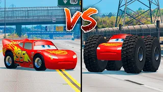 Monster Truck Lightning McQueen vs Lightning McQueen in BeamNG Drive - which is best? | BimTestCrash