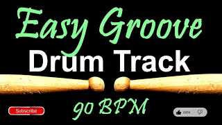 Easy Groove Drum Track 90 BPM, Drum Beats for Bass Guitar, Instrumental Isolated Drums Beat 🥁376