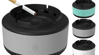 Self-Extinguishing Ashtray. Battery Operated Smokeless Ashtray Reduces Smoke and Ash Odors