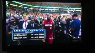 Boston Fan Dumps Beer on Lebron James after Game 6 Win