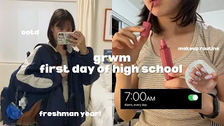 grwm: first day of high school + 5 min makeup routine (freshman year)