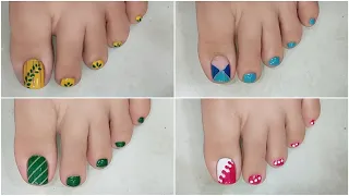 Perfect summer foot nail art compilation | 4 easy designs to do at home | Nail Delights 💅