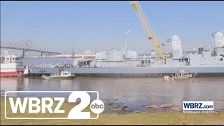 The U.S.S Kidd heads to Houma for much needed repairs