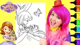 Coloring Sofia the First & Animals Disney Coloring Page Prismacolor Markers | KiMMi THE CLOWN
