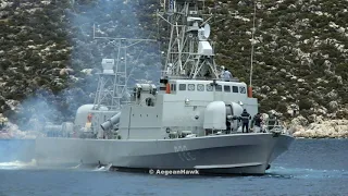 Hellenic Navy Missile Patrol Boat P22 HS Mykonios deployment in Kastellorizo island.