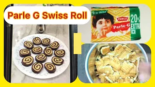 No Bake Parle-G Biscuits Chocolate Swiss Roll Recipe | Parle- G Biscuits Swiss Roll Cake