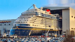 Big Ship Launch: Float Out of Cruise Ship DISNEY WISH at Meyer Werft Shipyard