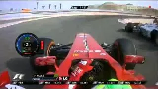 F1 Bahrain Grand Prix 2013 - With Damaged Wing Massa Losing Places