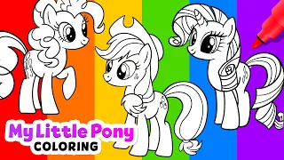 🌟 How to Color Rarity, Applejack and Pinkie Pie from The My Little Pony 🎨 The Abby Show