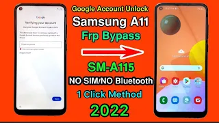 Samsung A115f U2 U3 U4 U5 Frp Bypass Android 11|Samsung A11 FRP Unlock/Google Bypass(No Alliance X )