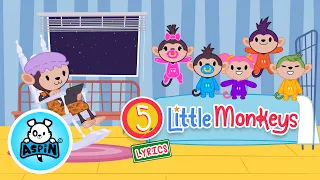 5 Little Monkeys with Aspin And Friends (Lyrics)