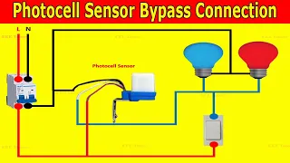 Photocell Sensor Bypass Circuit Wiring Connection Diagram |Photocell Motion Sensor Electrical Wiring