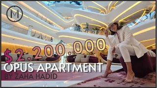 Touring a $2.200.000 Apartment designed by Zaha Hadid I Opus by Omniyat I Dubai I Burj Khalifa view