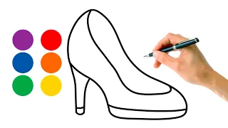 HOW TO DRAW HEELS 👠 VERY EASY TUTORIAL FOR KIDS ND TODDLERS 👧👦🌈