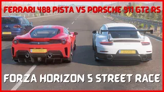 Forza Horizon 5 - Ferrari 488 Pista vs Porsche 911 GT2 RS Highway Street Race