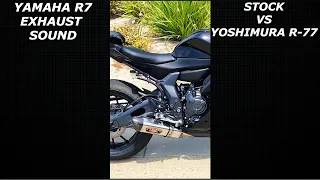 2022 YAMAHA R7 ORIGINAL EXHAUST vs YOSHIMURA R-77 Full System EXHAUST!!!