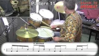 Afrobeat drumming - Fela Kuti/Tony Allen style drums - Afro-beat rhythms. 30 Drum pattern examples